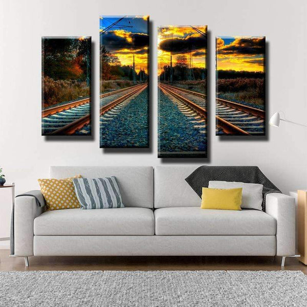 Train Tracks Canvas Set