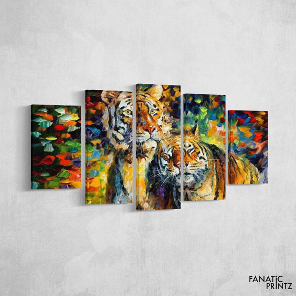 Two Orange Tigers Canvas Set - FanaticPrintz
