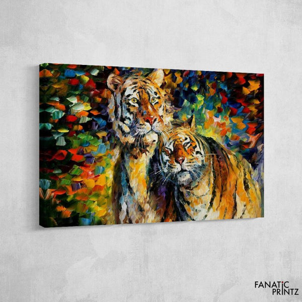 Two Orange Tigers Canvas Set - FanaticPrintz