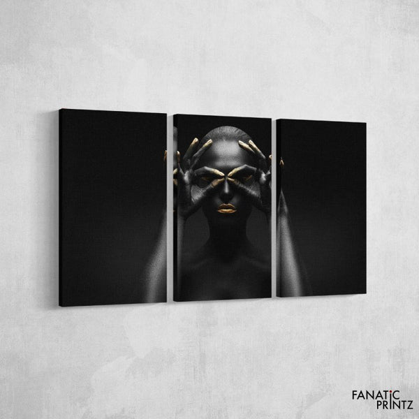 Woman Wall Art Gold Print Canvas Set - FanaticPrintz